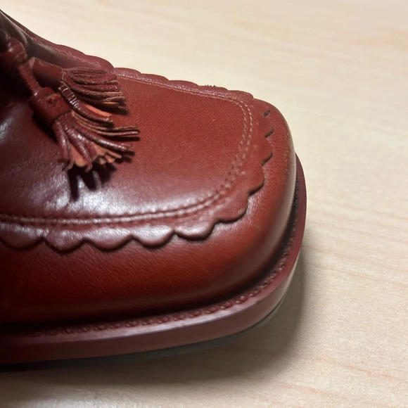 To the Max red leather platform loafers size 8 great used condition. Academia - Picture 10 of 12